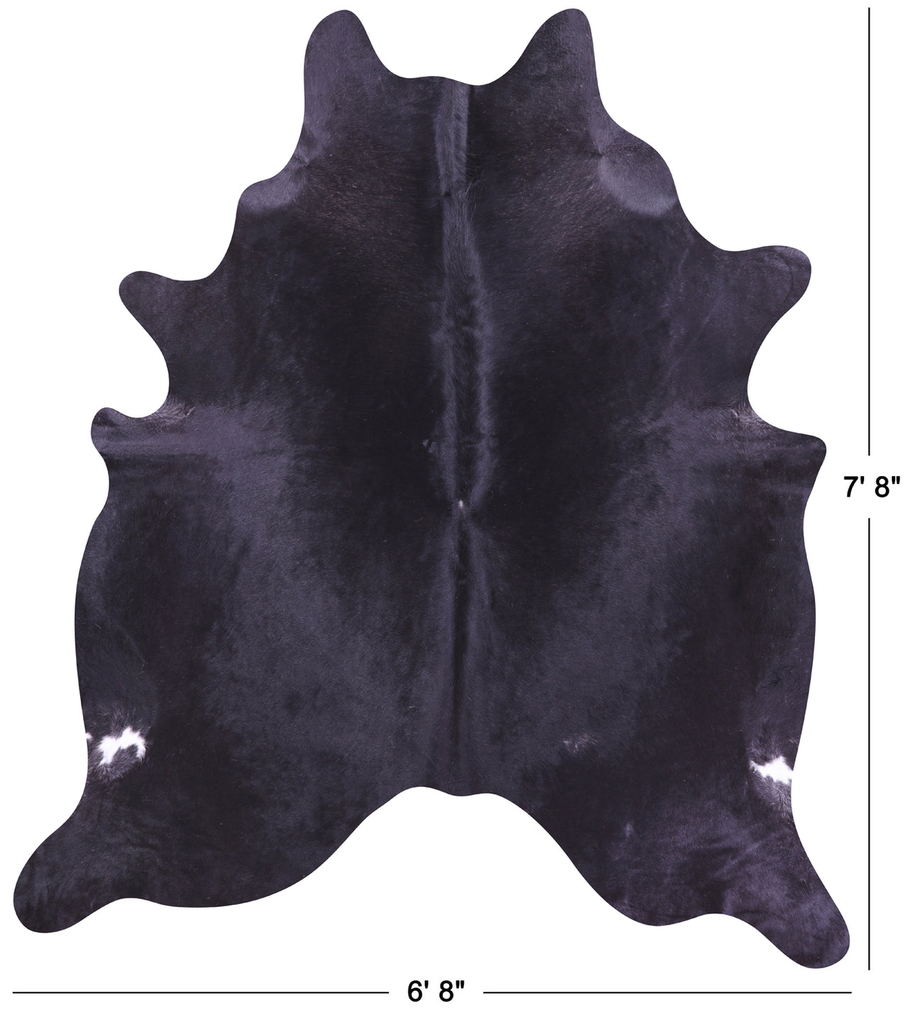 Black Natural Cowhide Rug - XX-Large 7' 8"H x 6' 8"W