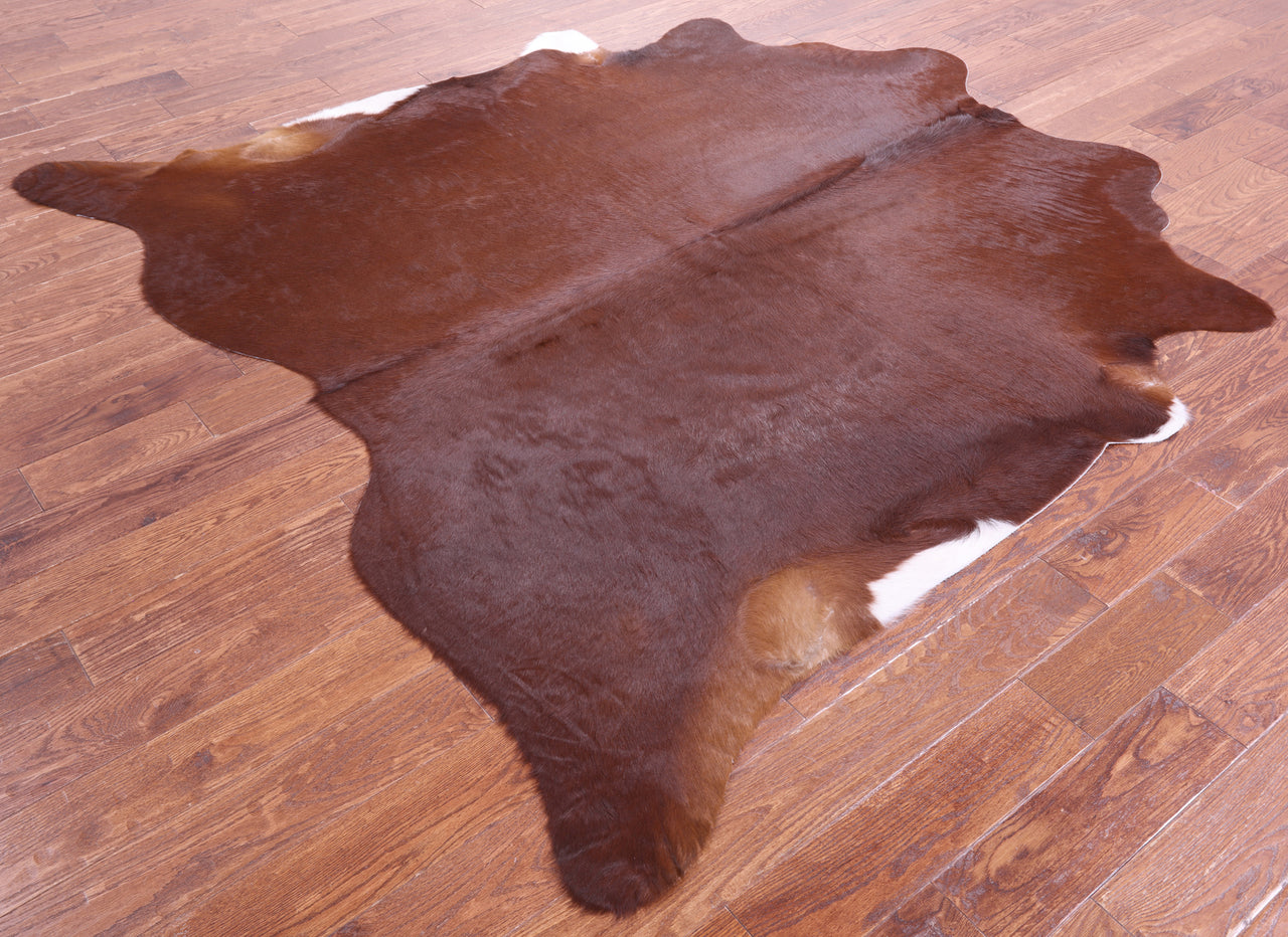 Brown Natural Cowhide Rug - X-Large 7' 1"H x 7' 1"W