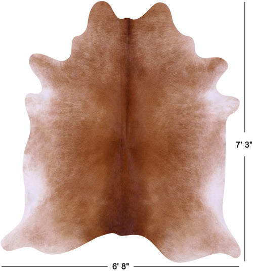 Light Brown Natural Cowhide Rug - X-Large 7' 3