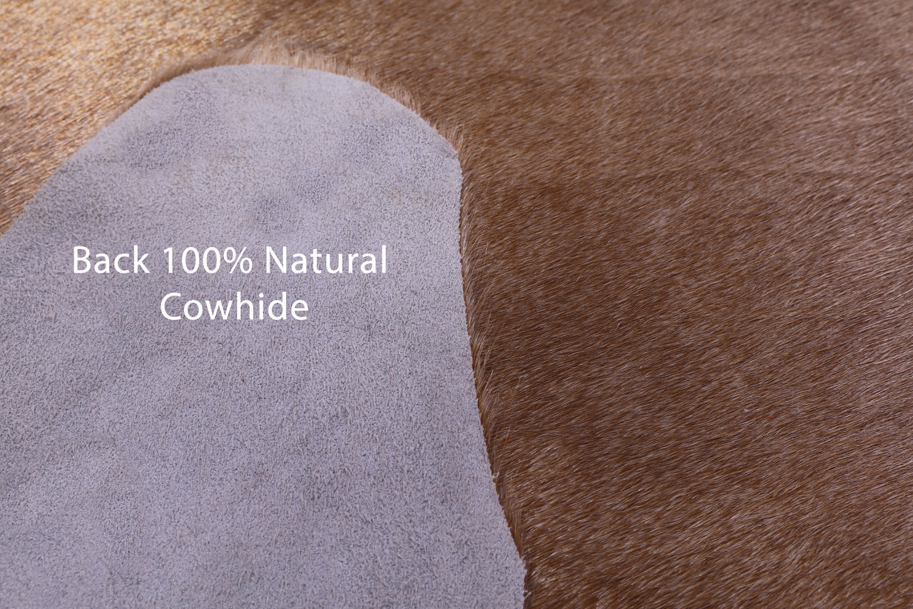 Light Brown Natural Cowhide Rug - X-Large 7' 5"H x 6' 6"W