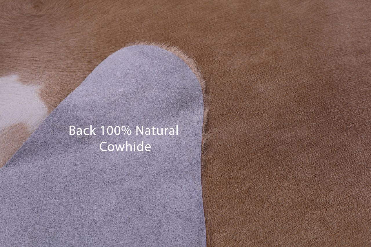 Light Brown Natural Cowhide Rug - X-Large 7' 0"H x 7' 0"W