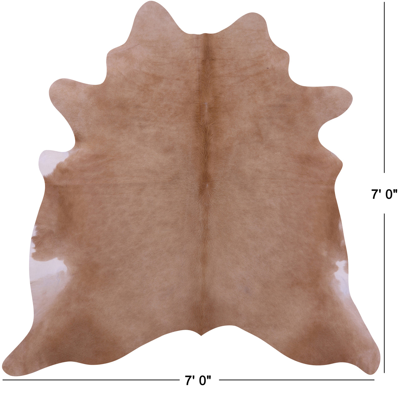 Light Brown Natural Cowhide Rug - X-Large 7' 0"H x 7' 0"W