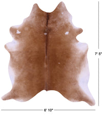 Thumbnail for Light Brown Natural Cowhide Rug - X-Large 7' 5