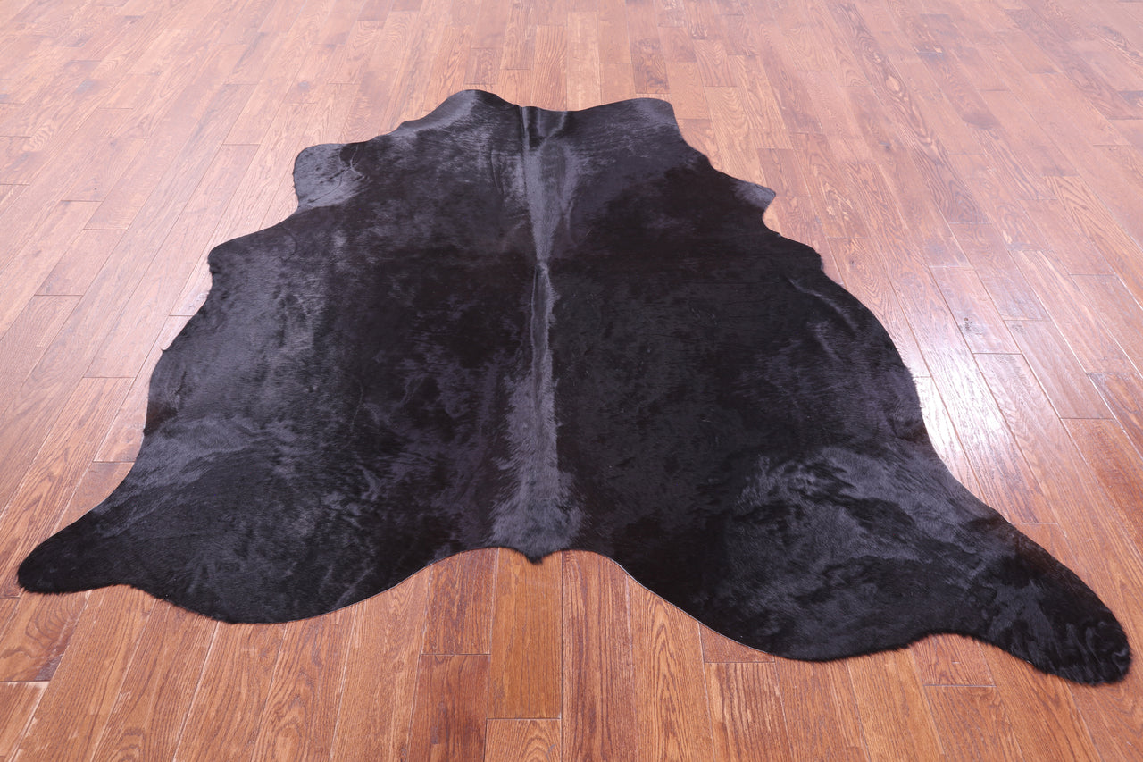 Black Natural Cowhide Rug - X-Large 7' 0"H x 6' 10"W