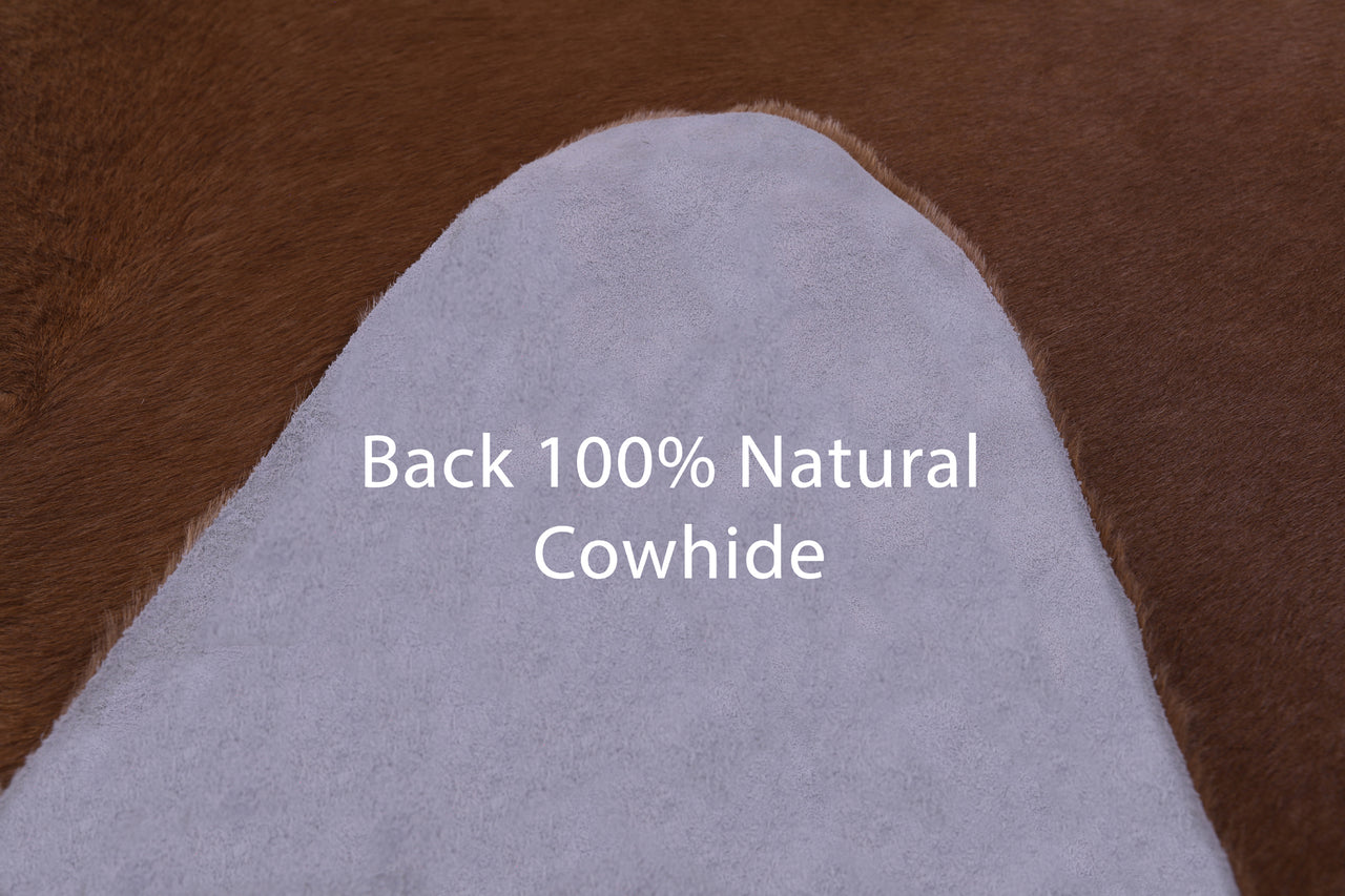 Brown Natural Cowhide Rug - X-Large 7' 0"H x 6' 9"W