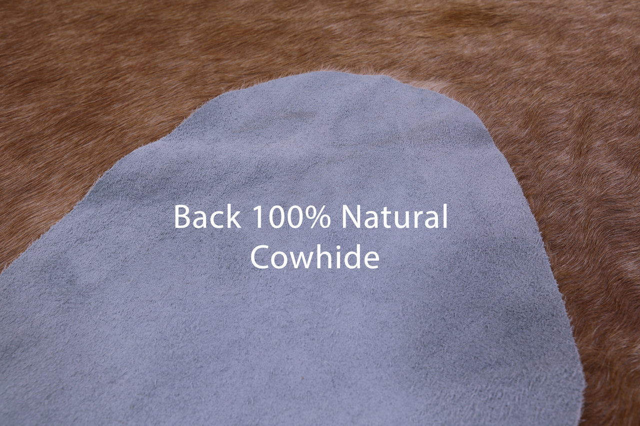 Light Brown Natural Cowhide Rug - X-Large 7' 2"H x 6' 6"W