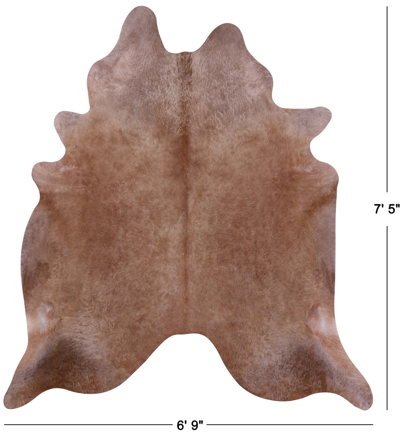 Light Brown Natural Cowhide Rug - X-Large 7' 5"H x 6' 9"W