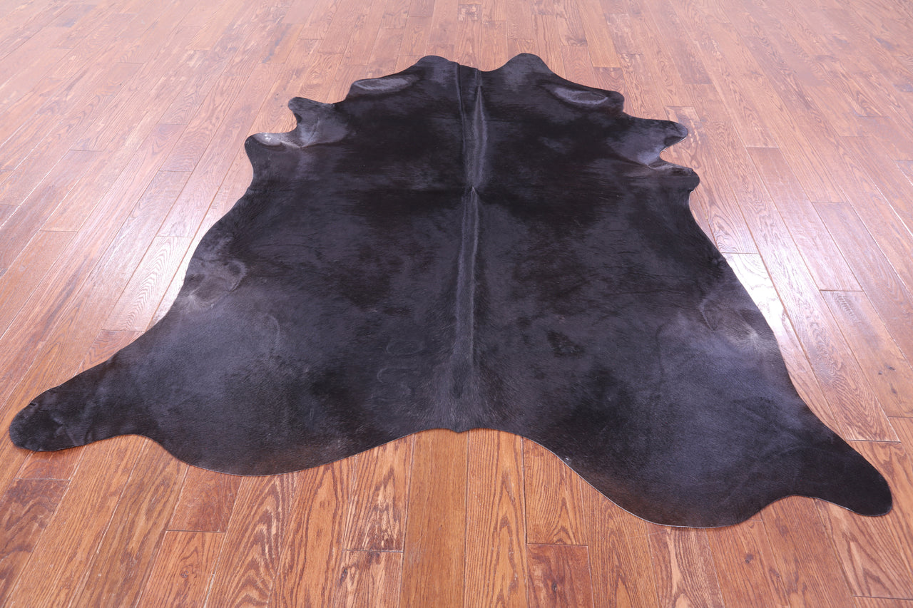 Black Natural Cowhide Rug - X-Large 7' 3"H x 6' 8"W