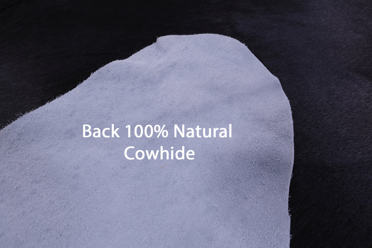 Black Natural Cowhide Rug - X-Large 7' 3"H x 6' 8"W