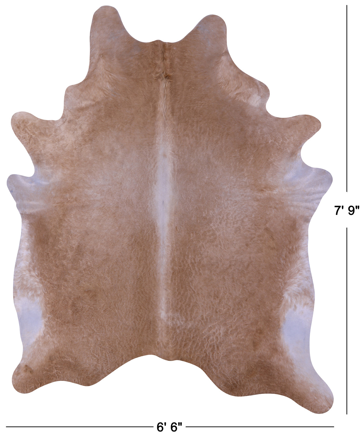 Light Brown Natural Cowhide Rug - XX-Large 7' 9"H x 6' 6"W
