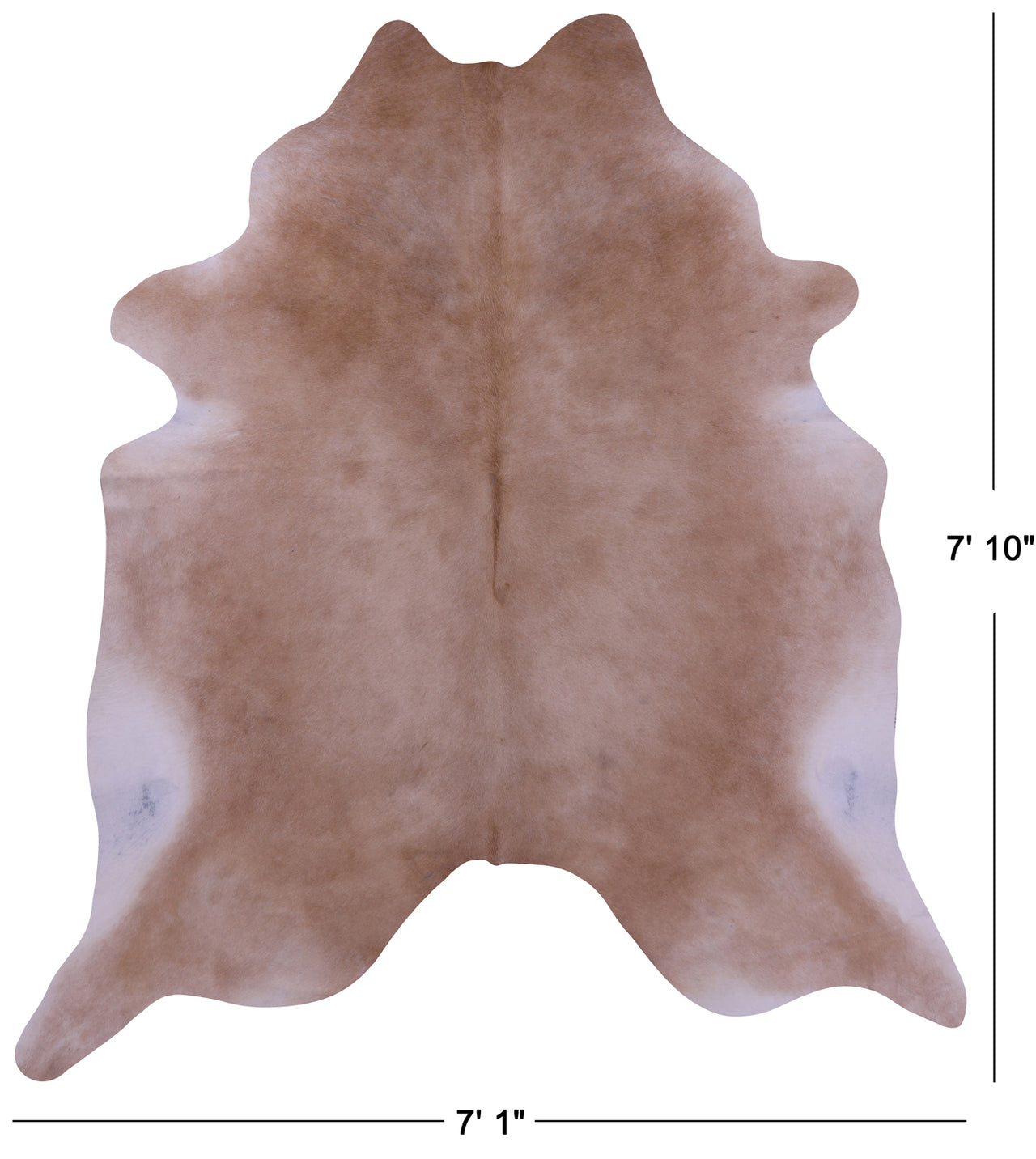 Light Brown Natural Cowhide Rug - XX-Large 7' 10"H x 7' 1"W