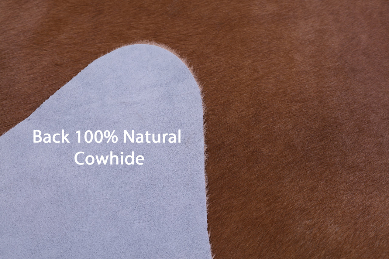 Brown Natural Cowhide Rug - X-Large 7' 1"H x 6' 4"W