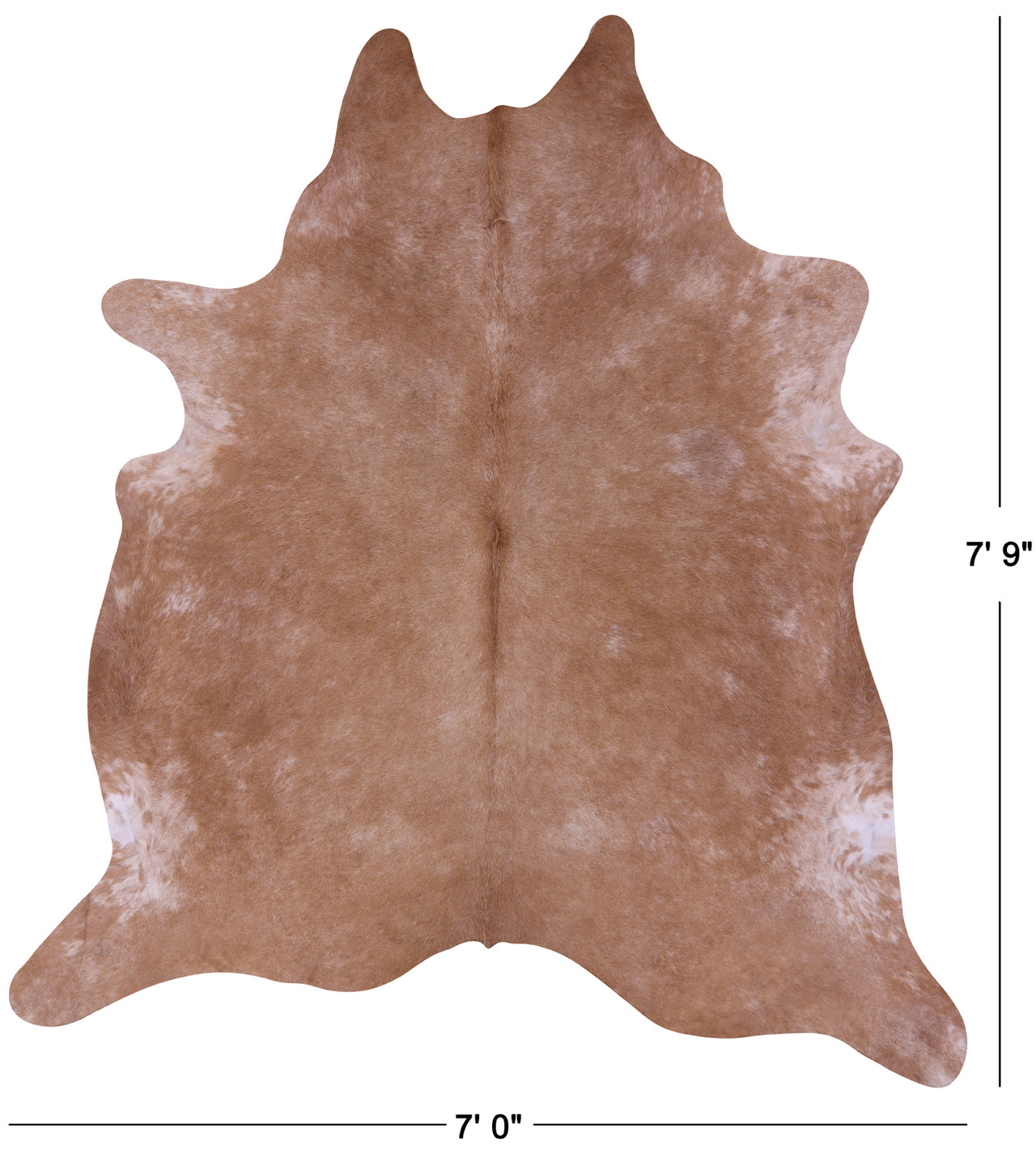 Light Brown Natural Cowhide Rug - XX-Large 7' 9"H x 7' 0"W