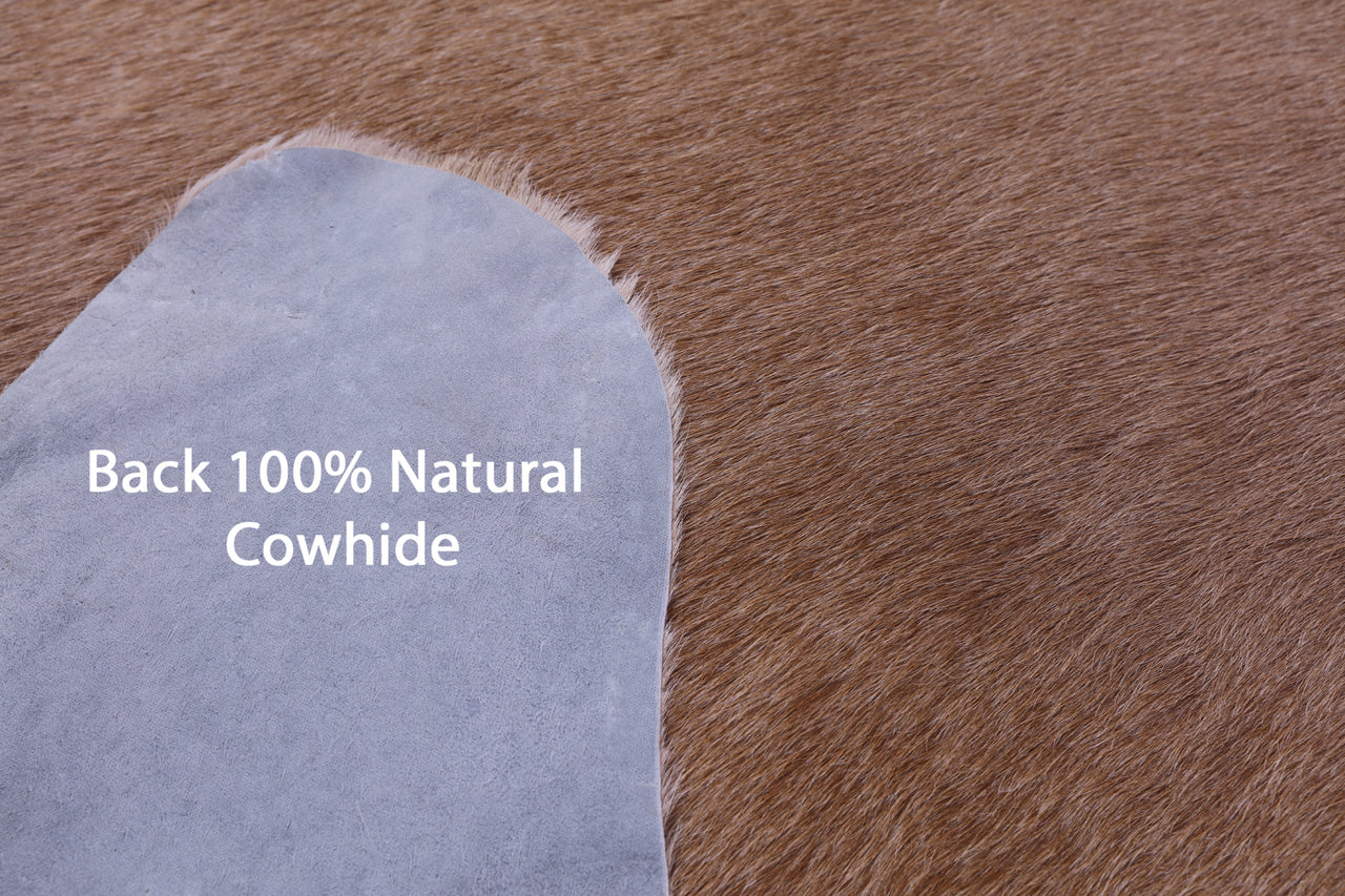 Light Brown Natural Cowhide Rug - X-Large 7' 2"H x 7' 0"W