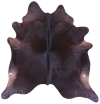Thumbnail for Dark Brown Natural Cowhide Rug - X-Large 7' 6
