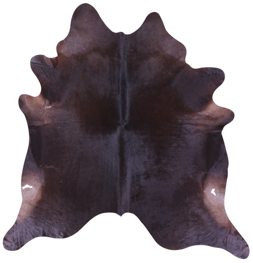 Dark Brown Natural Cowhide Rug - X-Large 7' 6