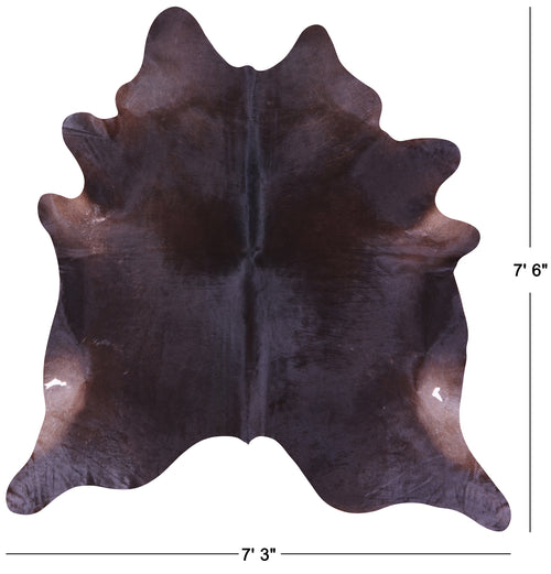 Dark Brown Natural Cowhide Rug - X-Large 7' 6