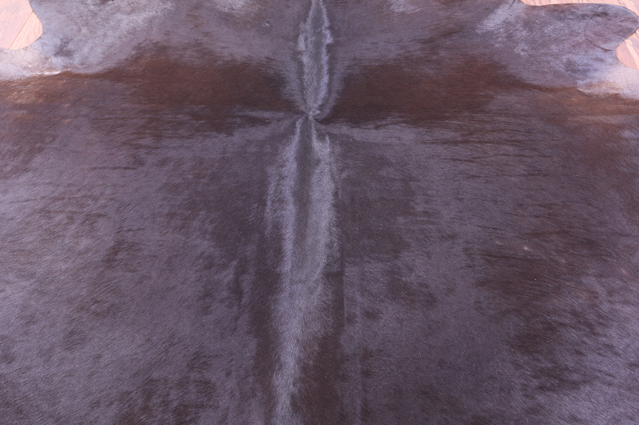 Dark Brown Natural Cowhide Rug - X-Large 7' 6"H x 7' 3"W