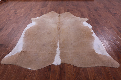 Light Brown & White Natural Cowhide Rug - XX-Large 8' 3