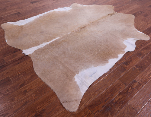 Light Brown & White Natural Cowhide Rug - XX-Large 8' 3