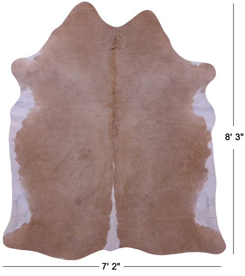 Light Brown & White Natural Cowhide Rug - XX-Large 8' 3