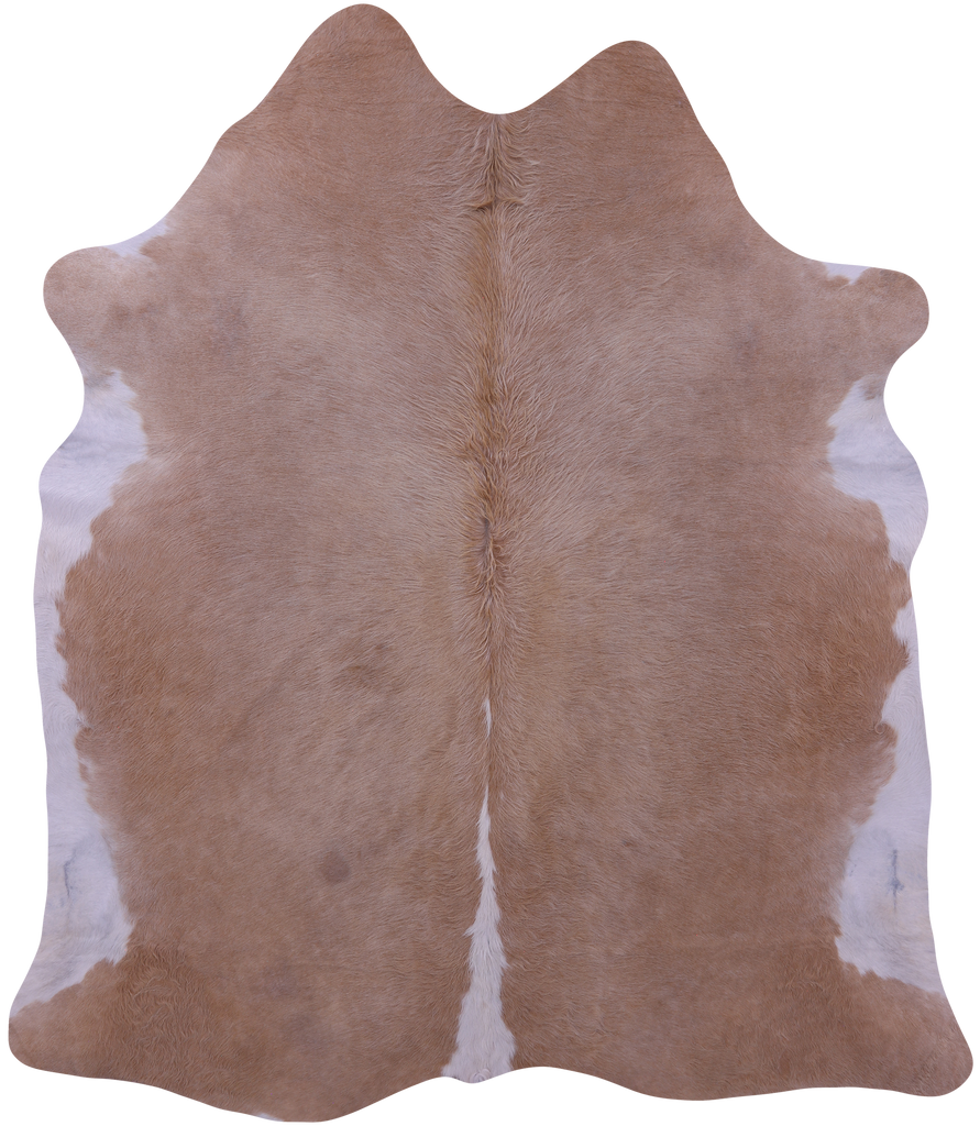 Light Brown & White Natural Cowhide Rug - XX-Large 8' 3"H x 7' 2"W