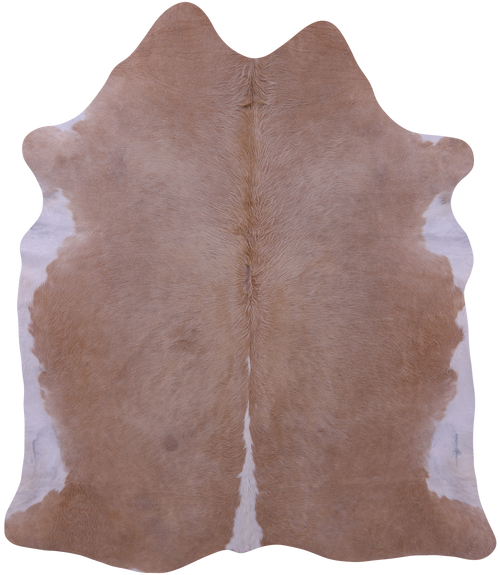 Light Brown & White Natural Cowhide Rug - XX-Large 8' 3