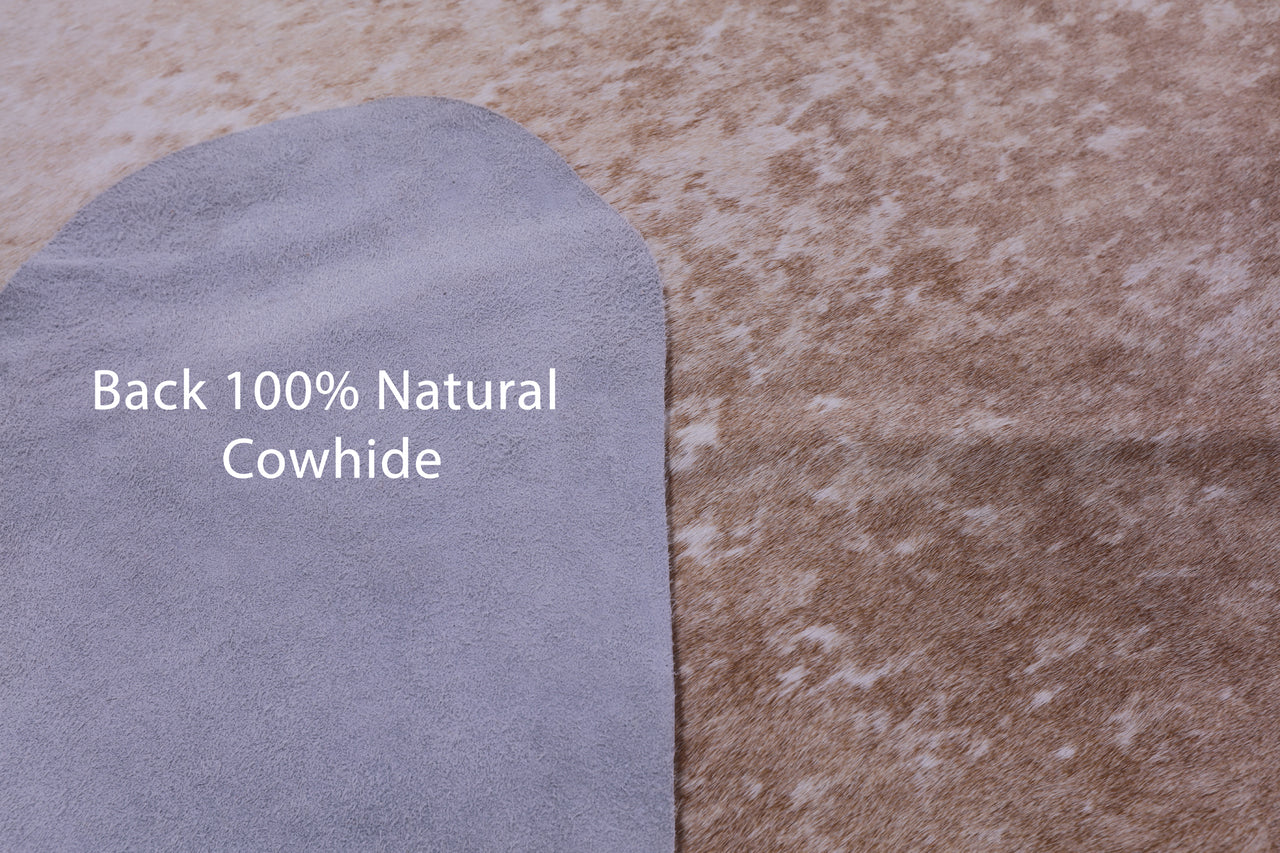Brown Salt & Pepper Natural Cowhide Rug - XX-Large 9' 0"H x 7' 4"W