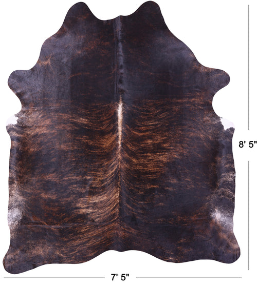 Dark Brindle Natural Cowhide Rug - XX-Large 8' 5