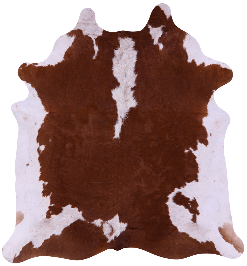Brown & White Natural Cowhide Rug - XX-Large 8' 4"H x 7' 6"W