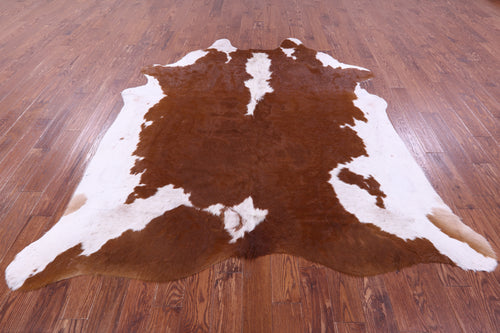Brown & White Natural Cowhide Rug - XX-Large 8' 4