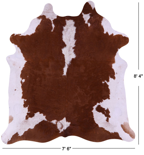 Brown & White Natural Cowhide Rug - XX-Large 8' 4