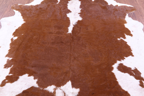 Brown & White Natural Cowhide Rug - XX-Large 8' 4