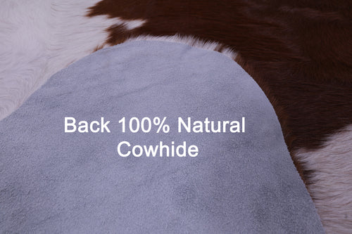 Brown & White Natural Cowhide Rug - XX-Large 8' 4