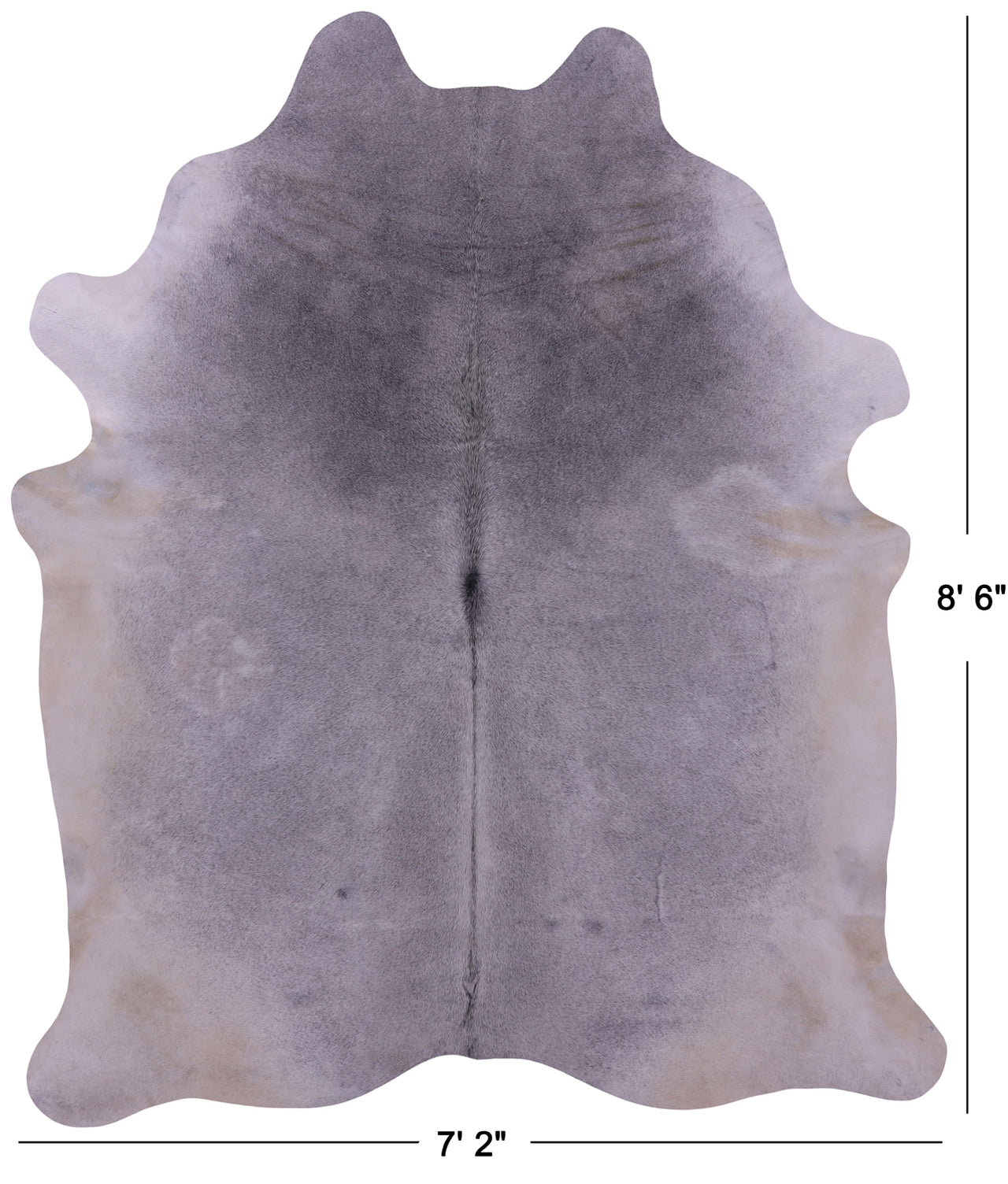 Grey Natural Cowhide Rug - XX-Large 8' 6"H x 7' 2"W