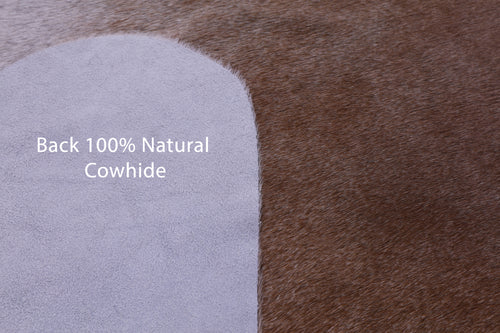 Brown & White Natural Cowhide Rug - XX-Large 8' 9
