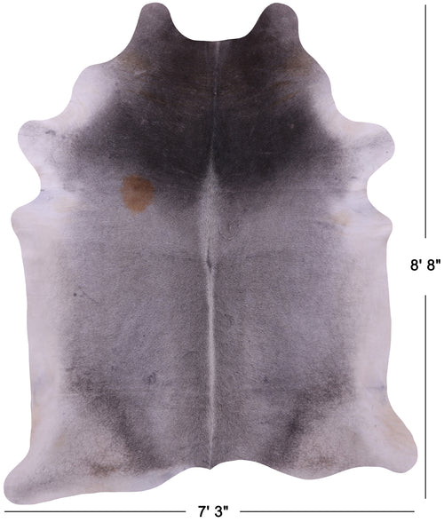 Grey & White Natural Cowhide Rug - XX-Large 8' 8