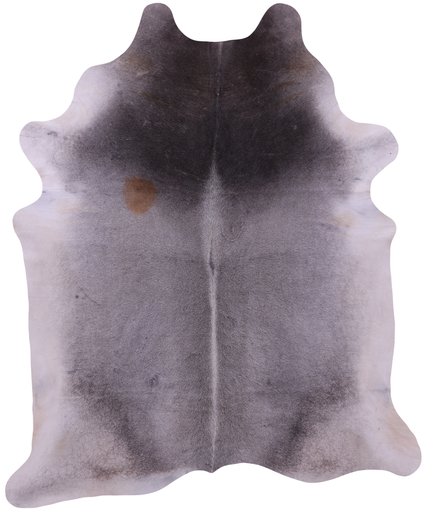 Grey & White Natural Cowhide Rug - XX-Large 8' 8"H x 7' 3"W