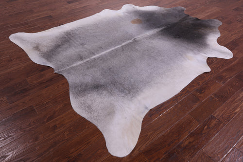 Grey & White Natural Cowhide Rug - XX-Large 8' 8