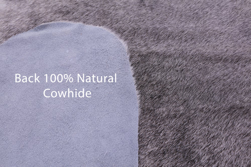 Grey & White Natural Cowhide Rug - XX-Large 8' 8