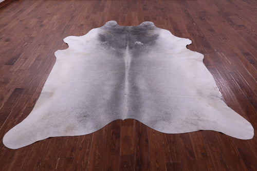 Grey & White Natural Cowhide Rug - XX-Large 8' 9