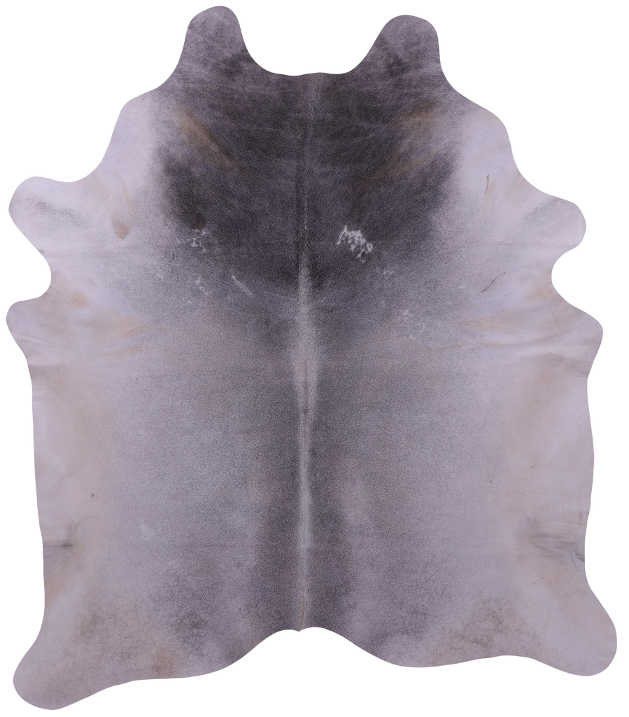 Grey & White Natural Cowhide Rug - XX-Large 8' 9"H x 7' 7"W