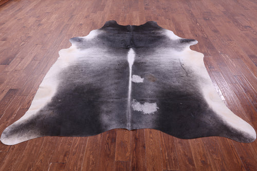 Grey & White Natural Cowhide Rug - XX-Large 8' 7