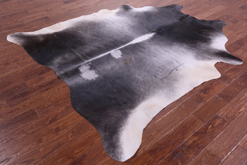 Grey & White Natural Cowhide Rug - XX-Large 8' 7