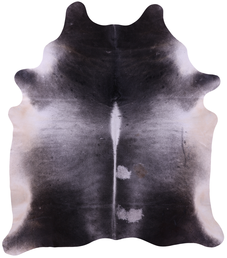 Grey & White Natural Cowhide Rug - XX-Large 8' 7"H x 7' 6"W