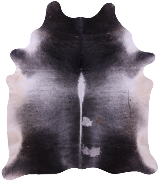 Grey & White Natural Cowhide Rug - XX-Large 8' 7"H x 7' 6"W