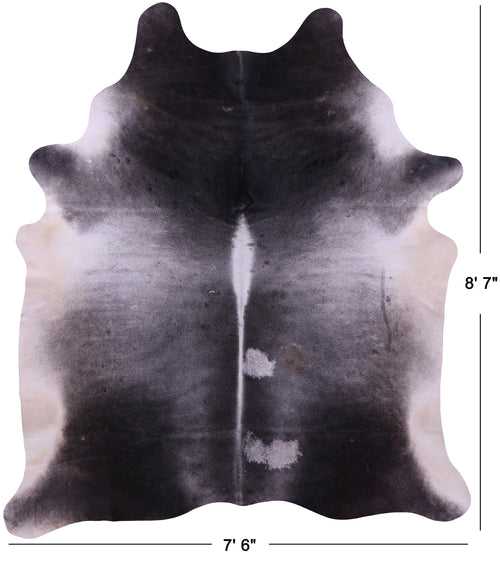 Grey & White Natural Cowhide Rug - XX-Large 8' 7