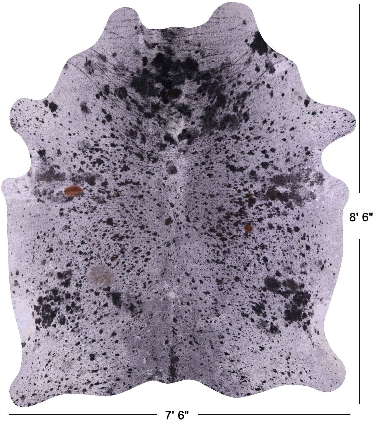 Black Salt & Pepper Natural Cowhide Rug - XX-Large 8' 6"H x 7' 6"W