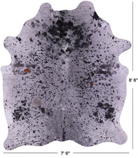 Thumbnail for Black Salt & Pepper Natural Cowhide Rug - XX-Large 8' 6