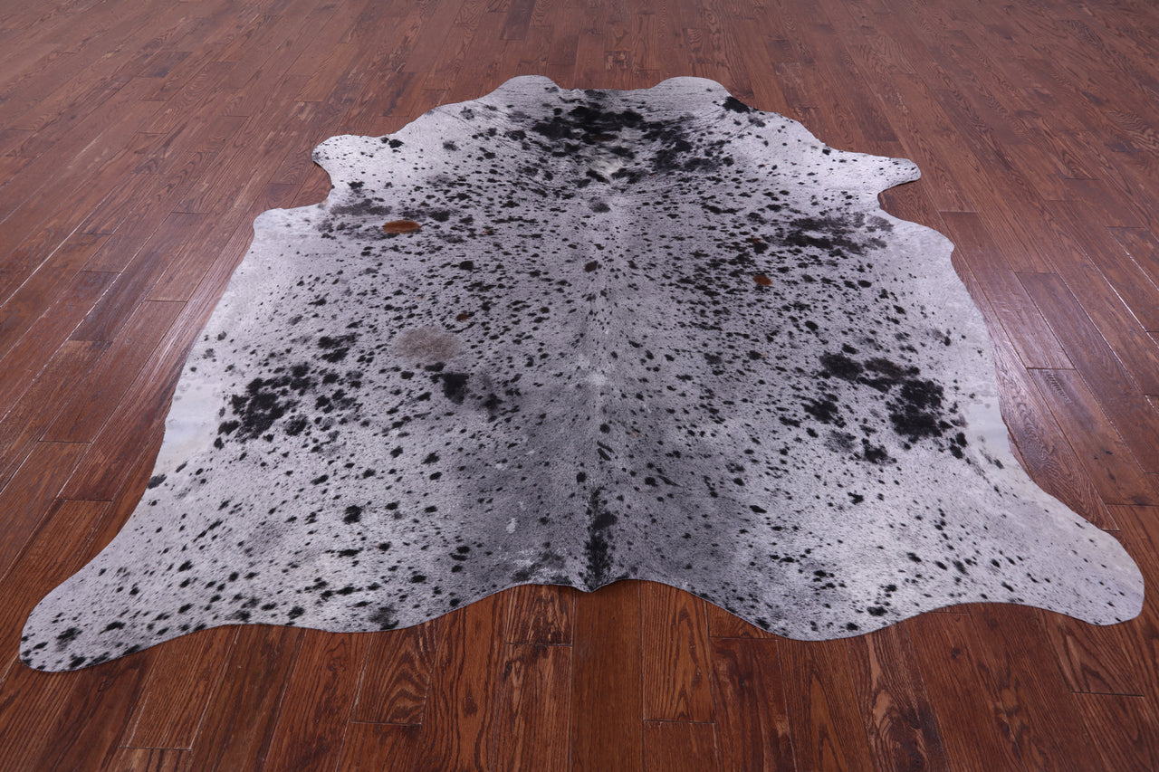 Black Salt & Pepper Natural Cowhide Rug - XX-Large 8' 6"H x 7' 6"W